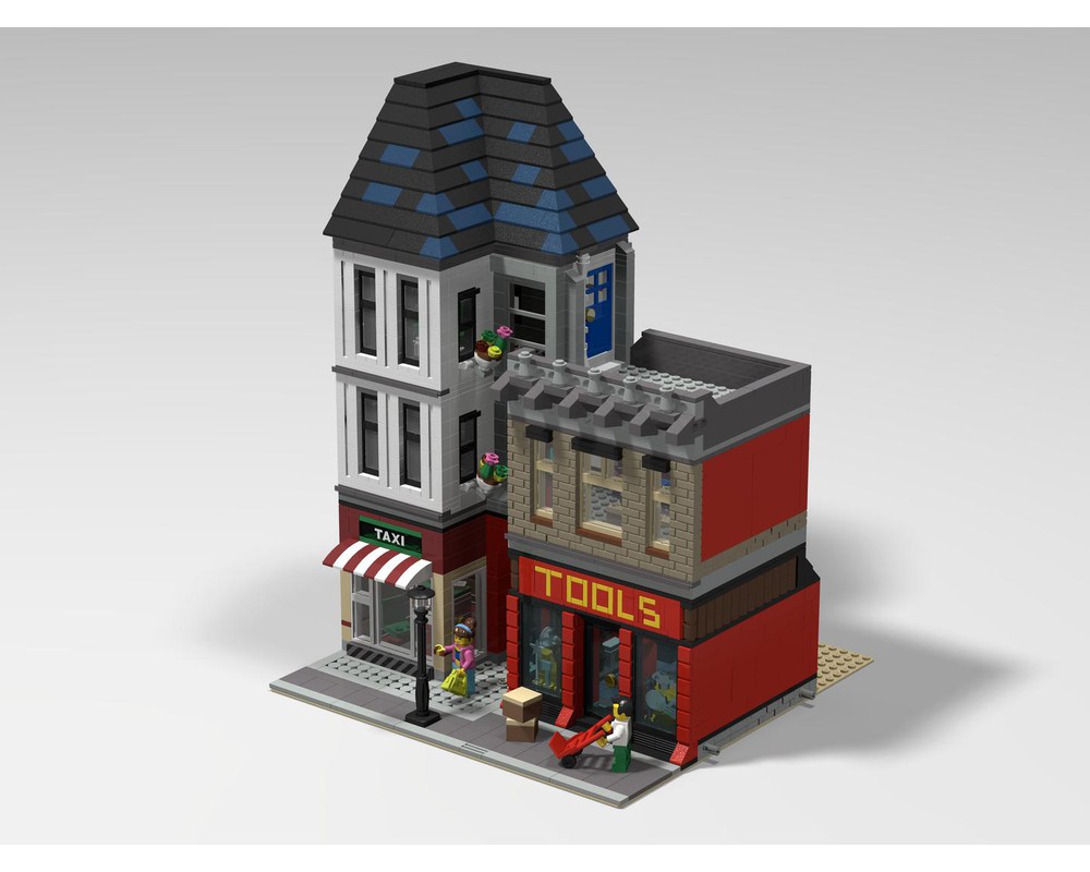 LEGO MOC Taxi Rank & Tools Shop - Modular MOC Building by grogdesign ...