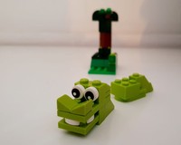 11007 - swimming Crocodile with small island