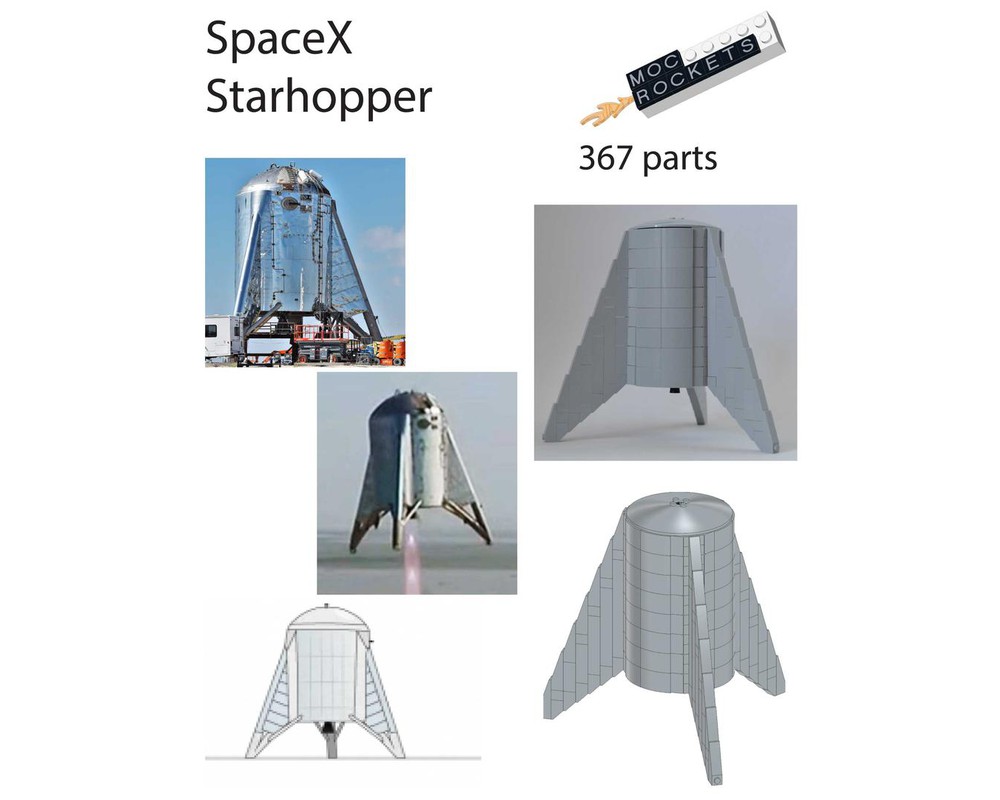 LEGO MOC-47910 SpaceX Starhopper (Saturn V scale) (Space 2020) | Rebrickable - Build with LEGO