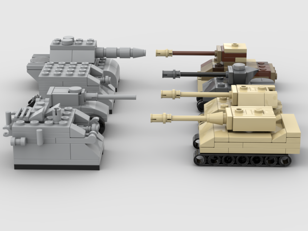 Micro Tank - Single Laser mini tank & Double Cannon mini tank / Brick Mecha