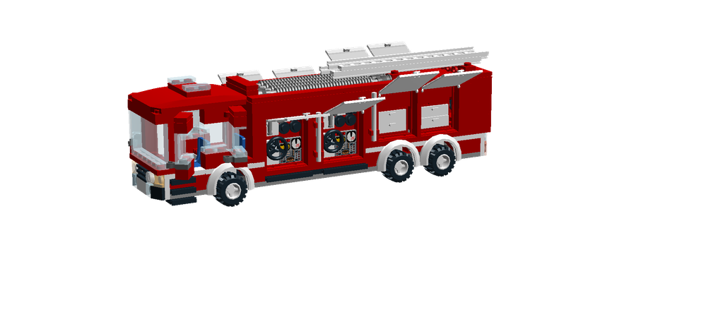 Technic MOC 6523 Jetting Fire Engine Truck Bricks Toys