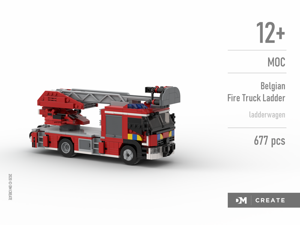 MOC Belgian Truck (Brandweer ladderwagen) by DMcreate | Rebrickable - Build with LEGO