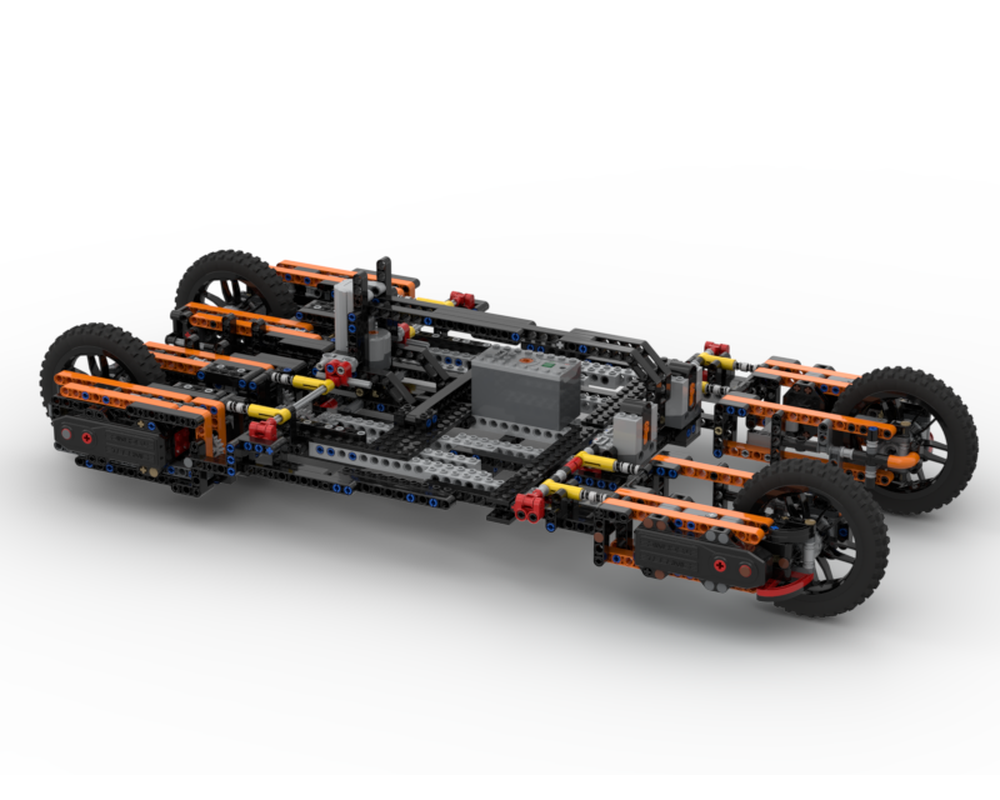 LEGO MOC large race car chassis by rageGears Rebrickable Build with LEGO