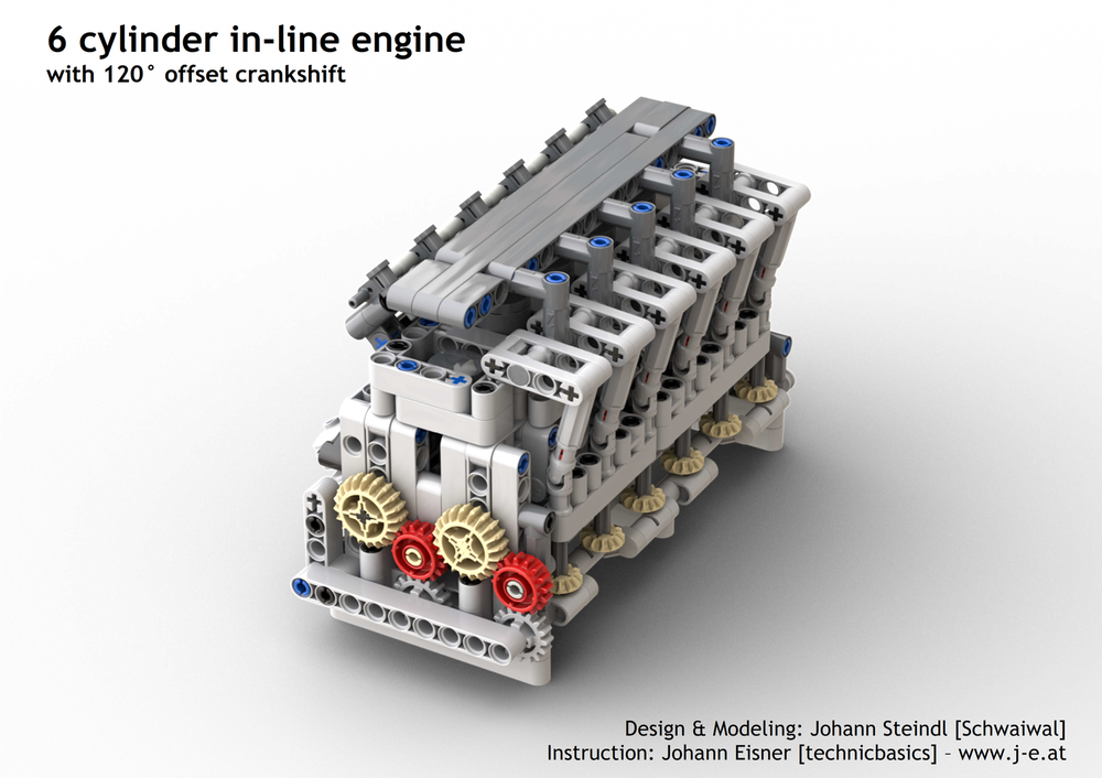 MOC 6 cylinder in-line engine by technicbasics | - Build with LEGO