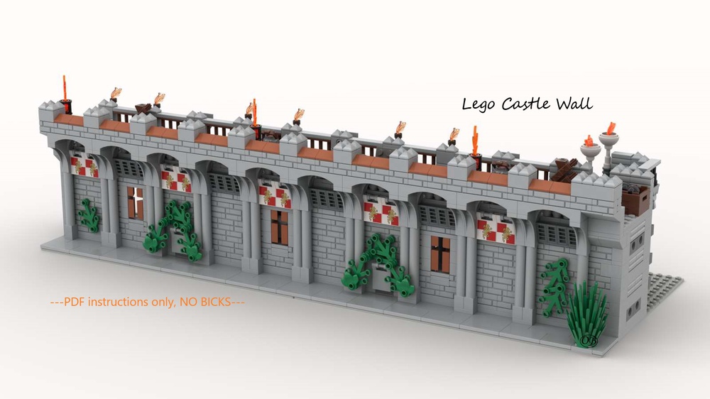 canto Edredón Haciendo LEGO MOC Castle Wall by LegoBricking | Rebrickable - Build with LEGO