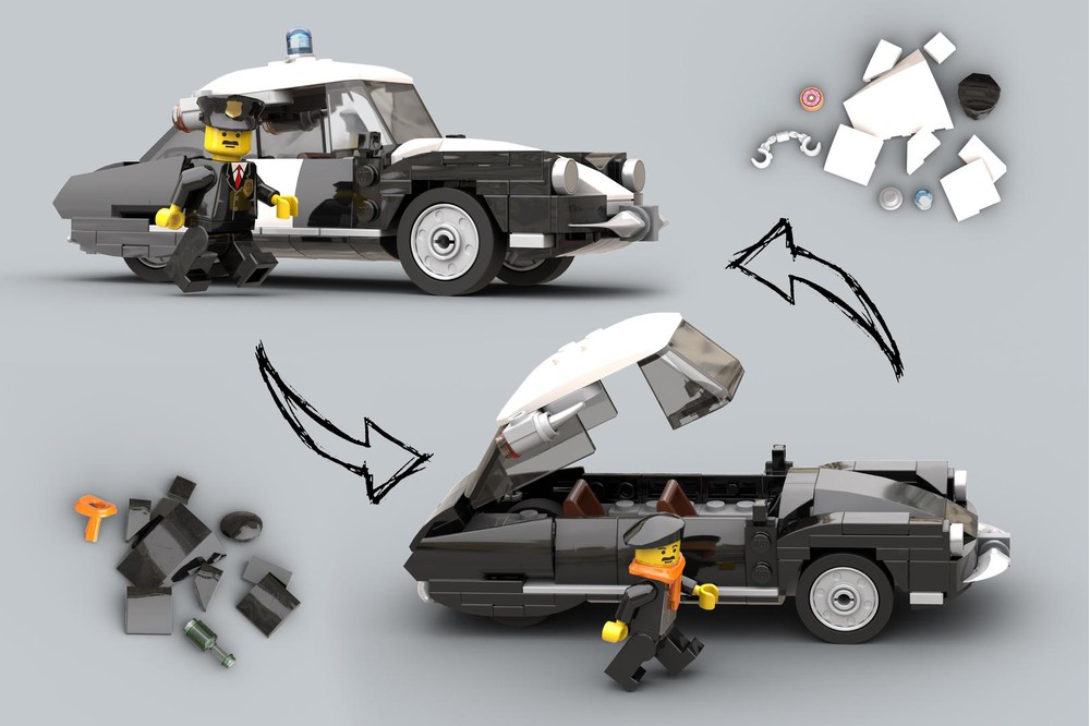 LEGO MOC Citroen DS 19 including Police version by tmunz Rebrickable Build with LEGO