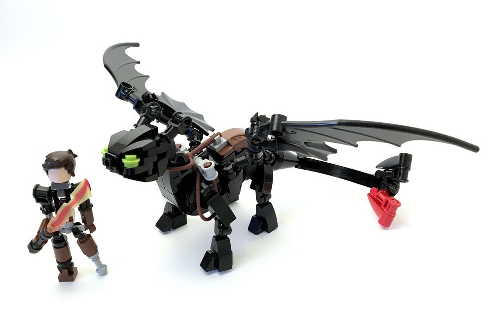 Lego Moc Toothless How To Train Your Dragon By Paulvillemocs Rebrickable Build With Lego
