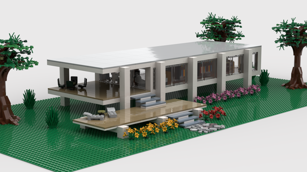 ledsage Baglæns stereoanlæg LEGO MOC Modern House - Farnsworth Style by zero_g_is_fun | Rebrickable -  Build with LEGO