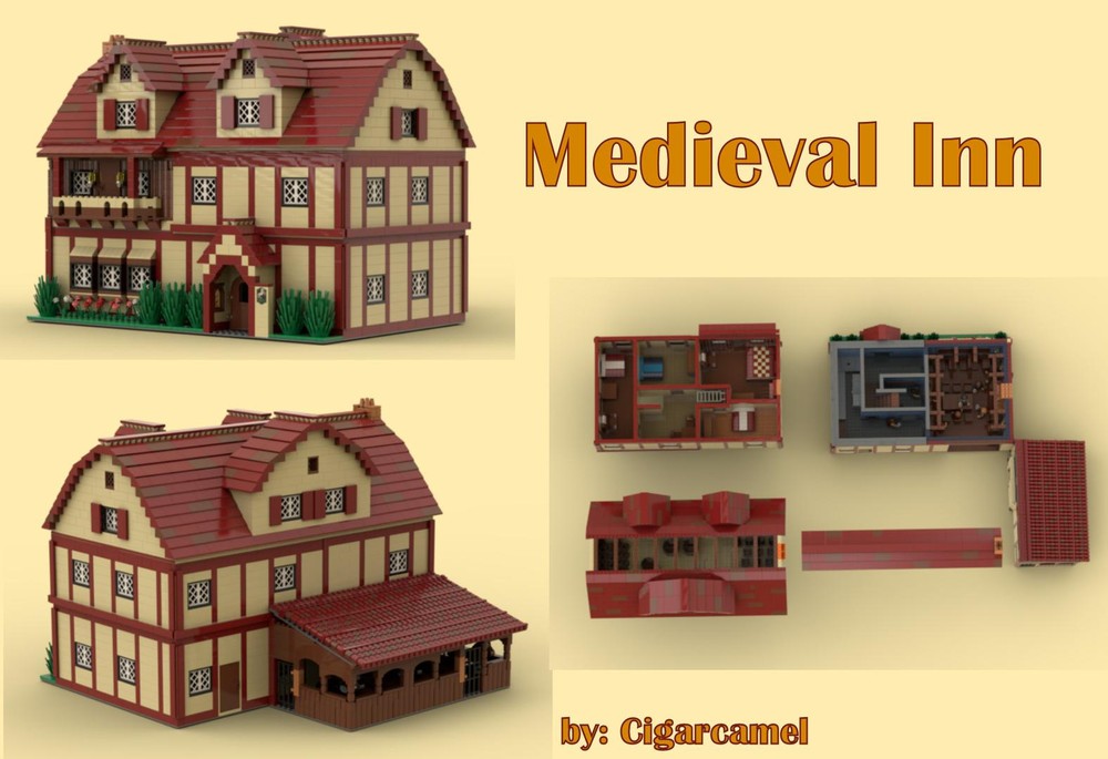 MOC-78729 moinho de vento medieval compatível com medieval