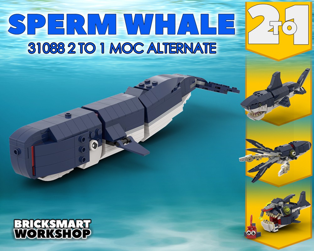 LEGO MOC Sperm Whale 31088 2 to 1 by bricksmartworkshop | Rebrickable - Build with LEGO