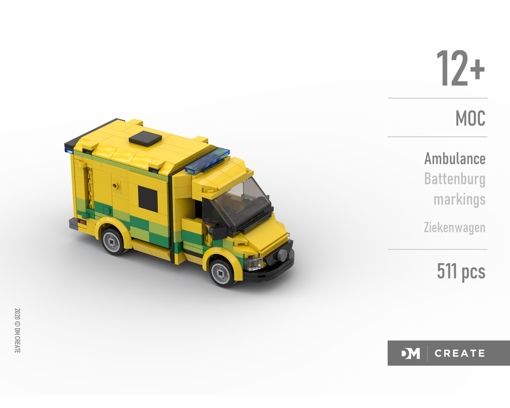 LEGO MOC Ambulance Mercedes Sprinter (Battenburg markings Belgian