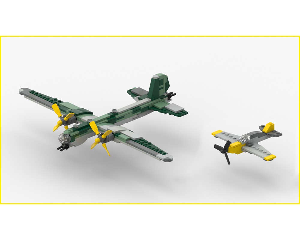 LEGO MOC LEGO Heinkel He-177 + Messerschmitt Bf-109 | 1:90 Scale by ...