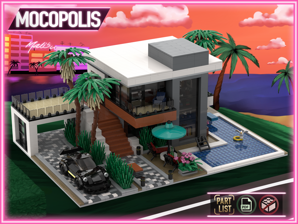 LEGO MOC MOC Modern Custom House #1 (High Tech) | PDF instructions (NO PARTS) by MOCOPOLIS | Rebrickable - Build with LEGO