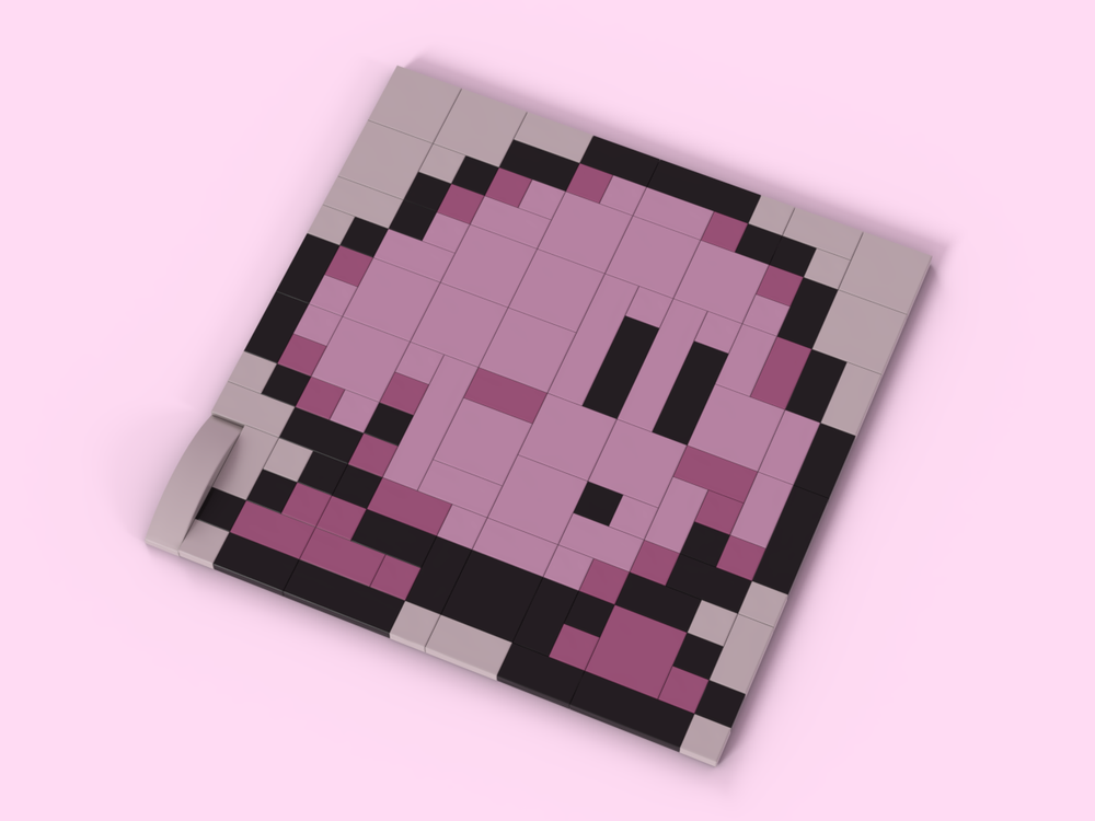 minecraft pixel art kirby grid