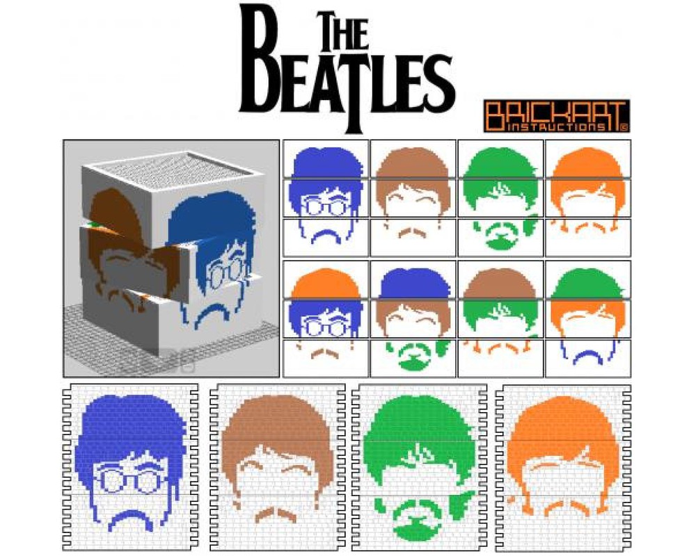 beatles lego faces