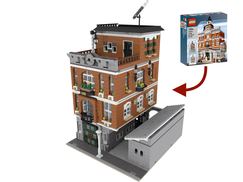 LEGO MOC CitiClub with Alley. (Alternate Model for Town Hall 10224) by dagupa | Rebrickable - Build with LEGO