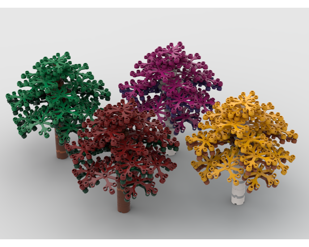 LEGO MOC Colorful Trees for modular models by Rebrickable