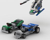 60223 - A chasing helicopter and two hot rods