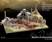 2022 New Space Wars MOC-97760 The Battle of Geonosis Diorama with Core Ship  Clone Wars MOC Building Block Model Kid Toys Gifts