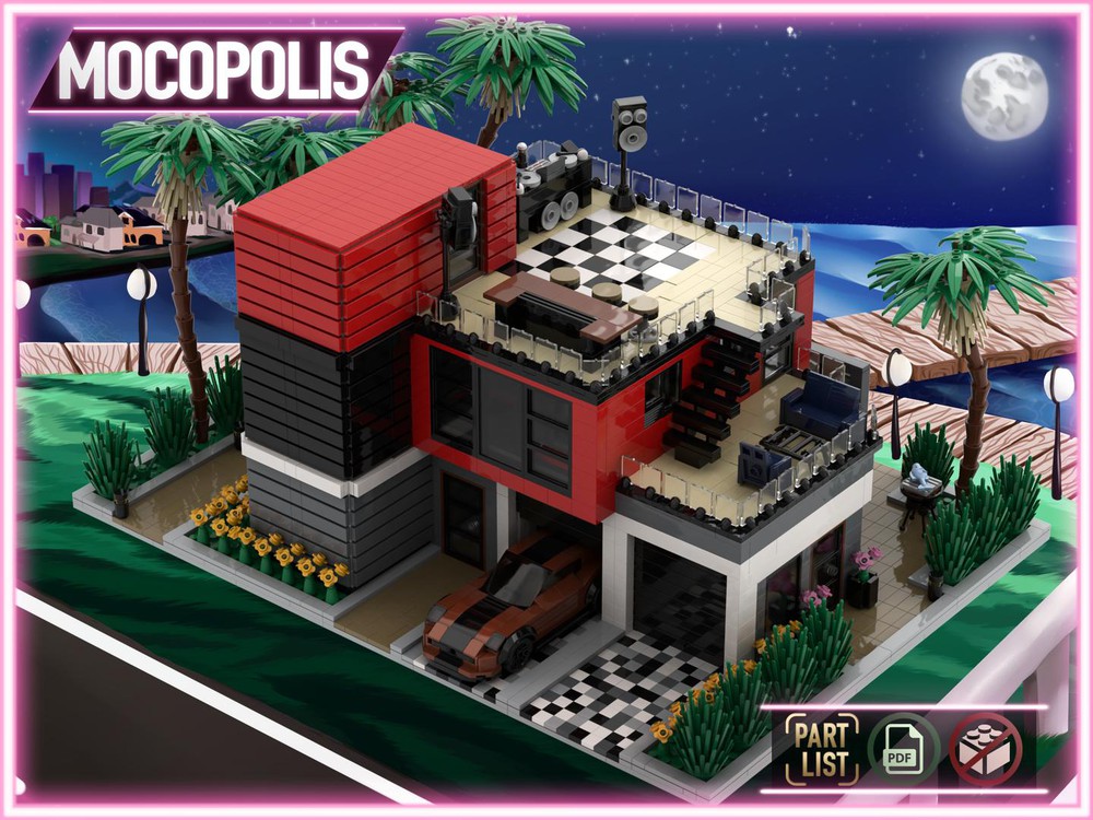 LEGO MOC LEGO MOC Modern Custom House #2 (High Tech) | PDF instructions (NO PARTS) by MOCOPOLIS | - Build with