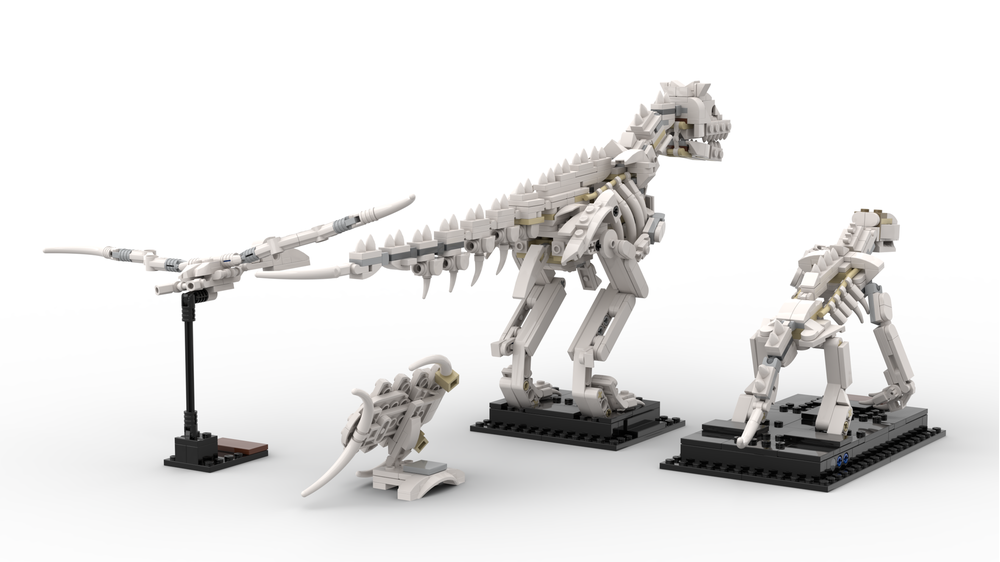 LEGO MOC Carnotaurus, Megalonyx (Ground Sloth) & Pelagornis Skeleton ...