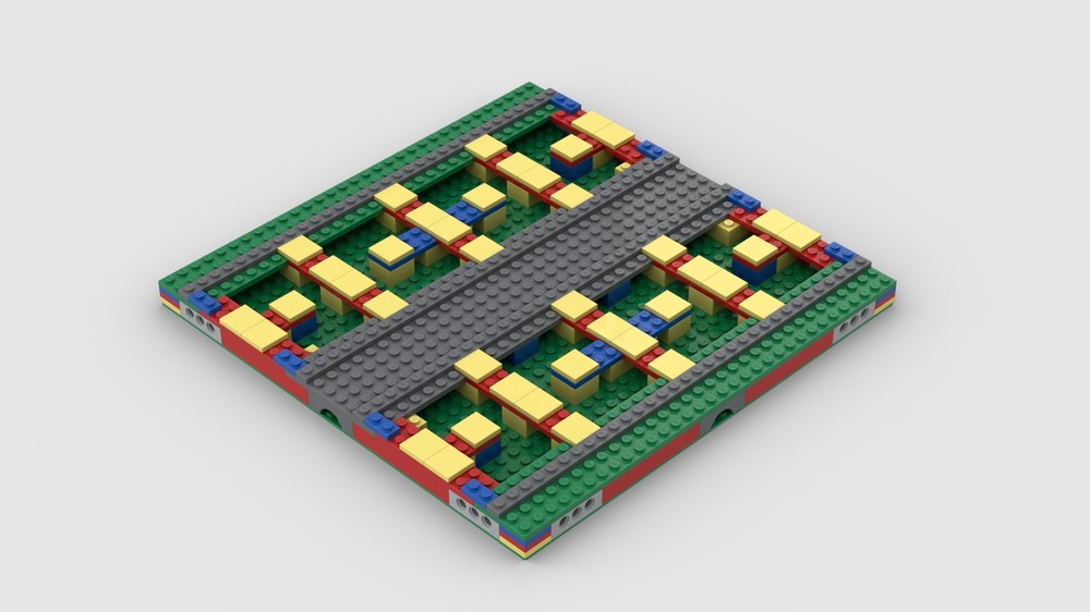 LEGO MOC MILS Basic Terrain Module (BTM) Base for Double Track (32 x 32 ...