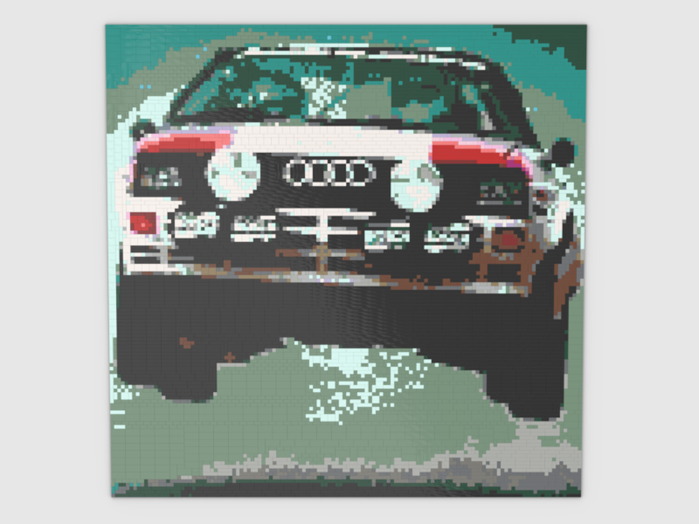 LEGO MOC Audi Quattro Jumping Mosaic by Lemur51 | Rebrickable - Build