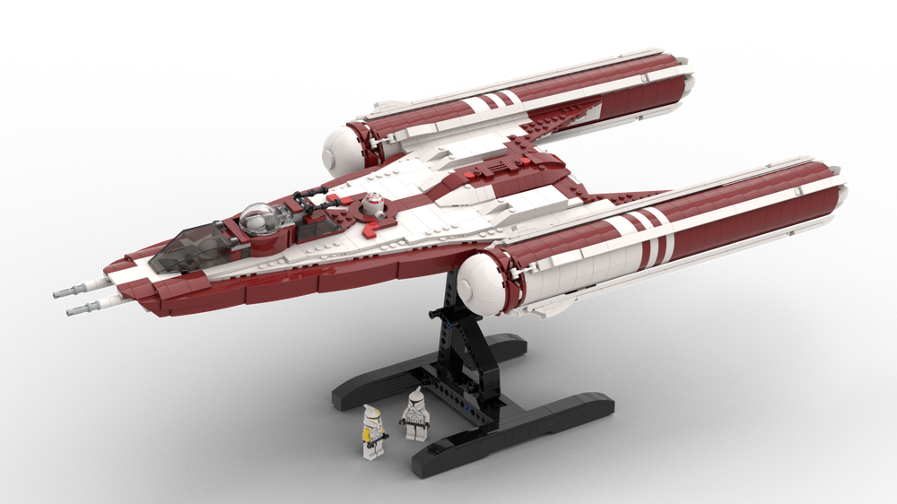 LEGO MOC Y wing Starfighter (dark red 