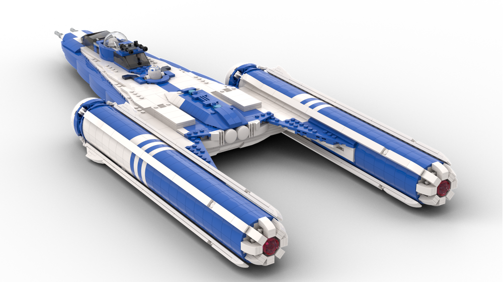LEGO MOC-55736 Y wing Starfighter (blue) by RendiliBricks