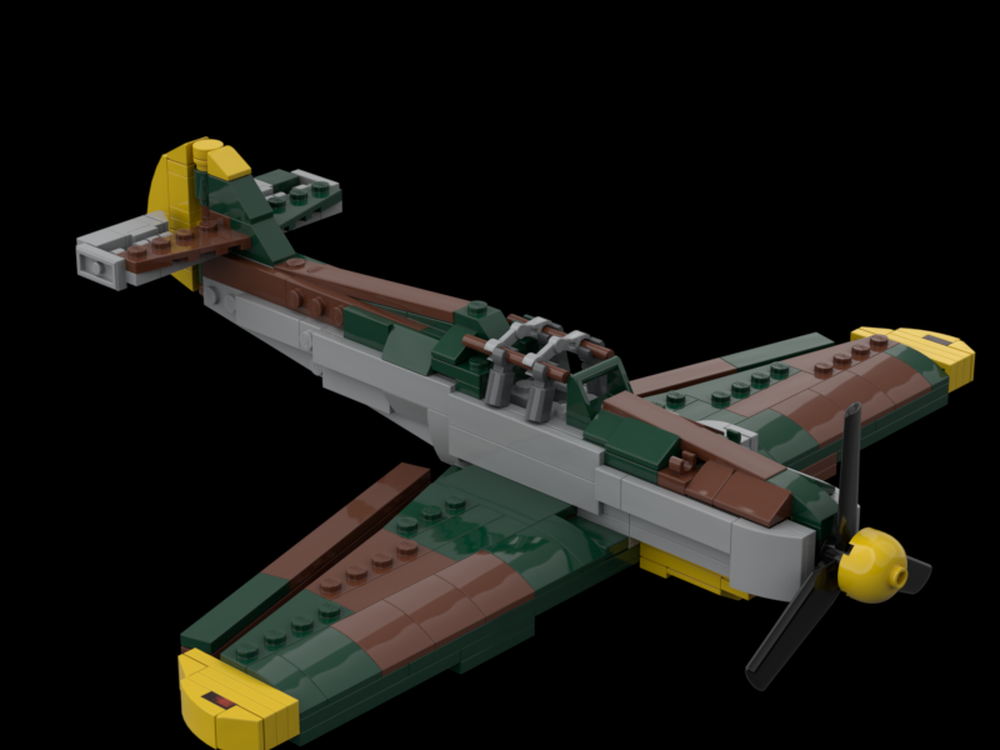 LEGO MOC Bf 109 camouflage brown and green by WW2_Tobias | Rebrickable