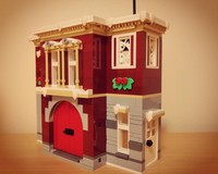 10263 Winter Village Fire Station back wall