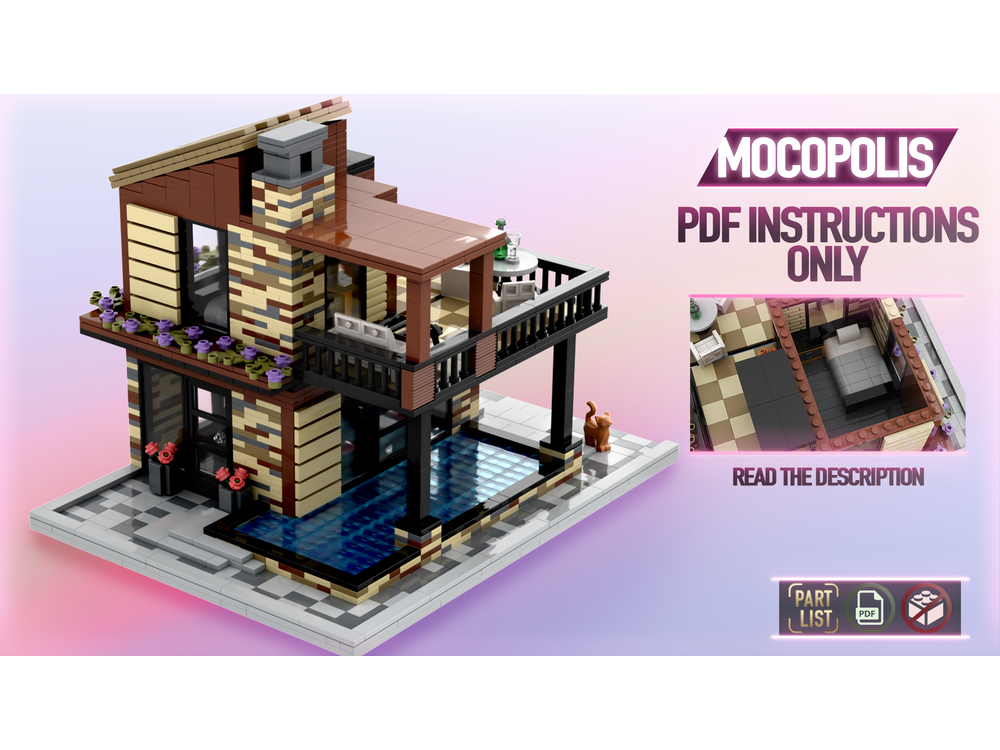 Custom Lego Bricks Lego House Model Kits Brick House Light Gray