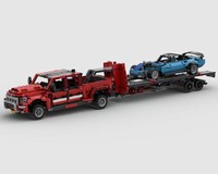 Dodge RAM Dually Pickup Truck (DRW) with trailer and Bowman Gray stadium race car/42098 C-Model
