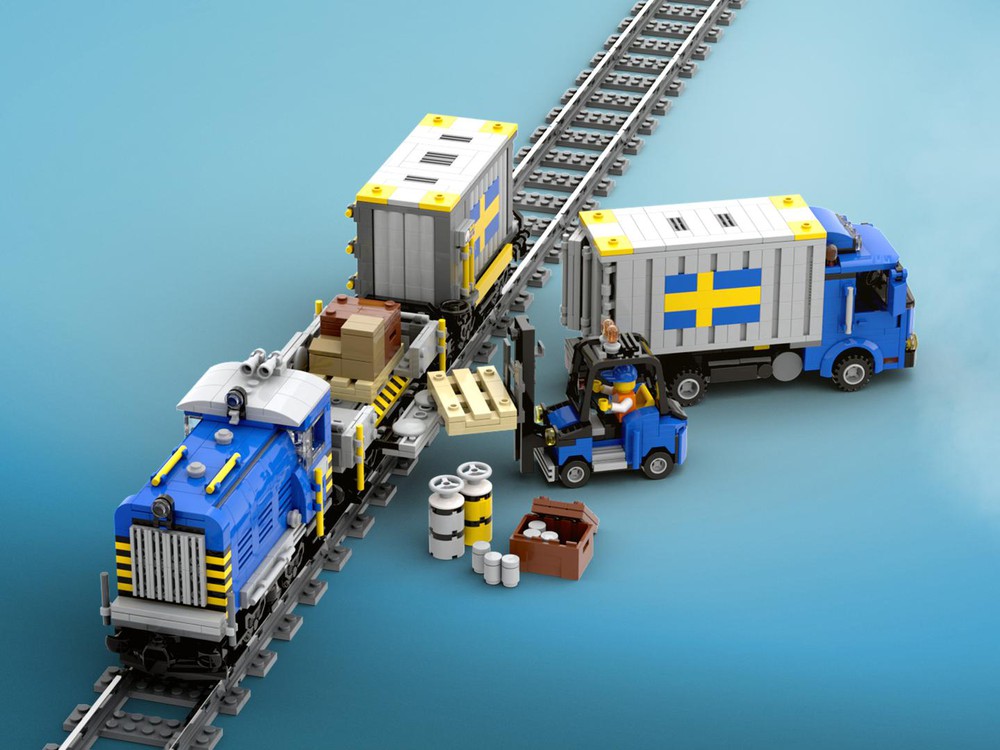 riffel misundelse mikroskopisk LEGO MOC Swedish Cargo Train & Shipping Company by Kiely-Design |  Rebrickable - Build with LEGO