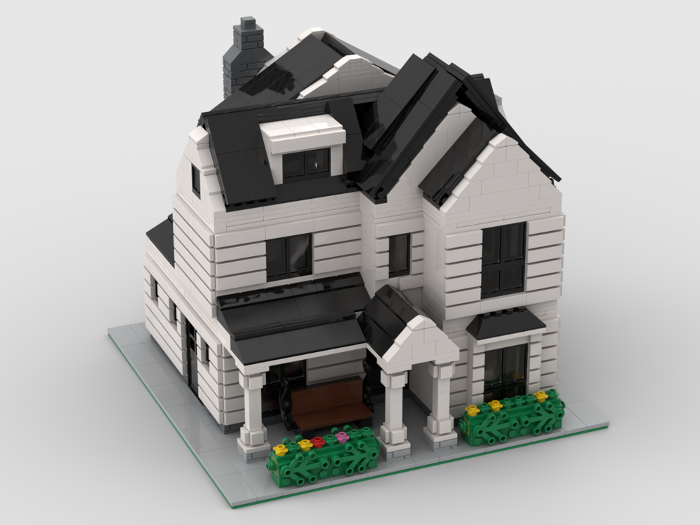 LEGO MOC Modular Neighborhood white house by gabizon | Rebrickable - Build with LEGO