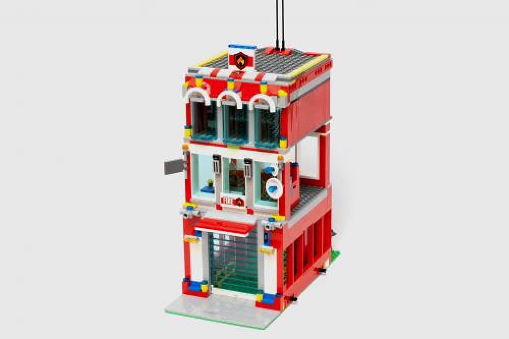 LEGO MOC Narrow Firehouse by timeremembered Rebrickable - Build with LEGO