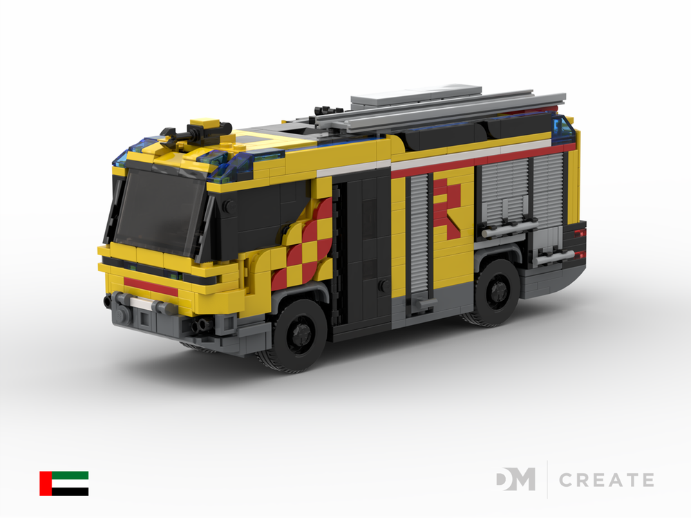LEGO MOC Rosenbauer RT Hybrid fire truck engine - Dubai color markings