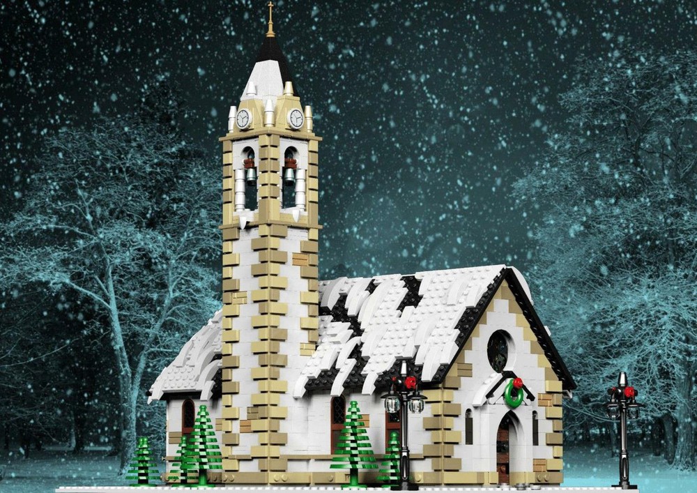 MOC Winter Village Church by | - with LEGO