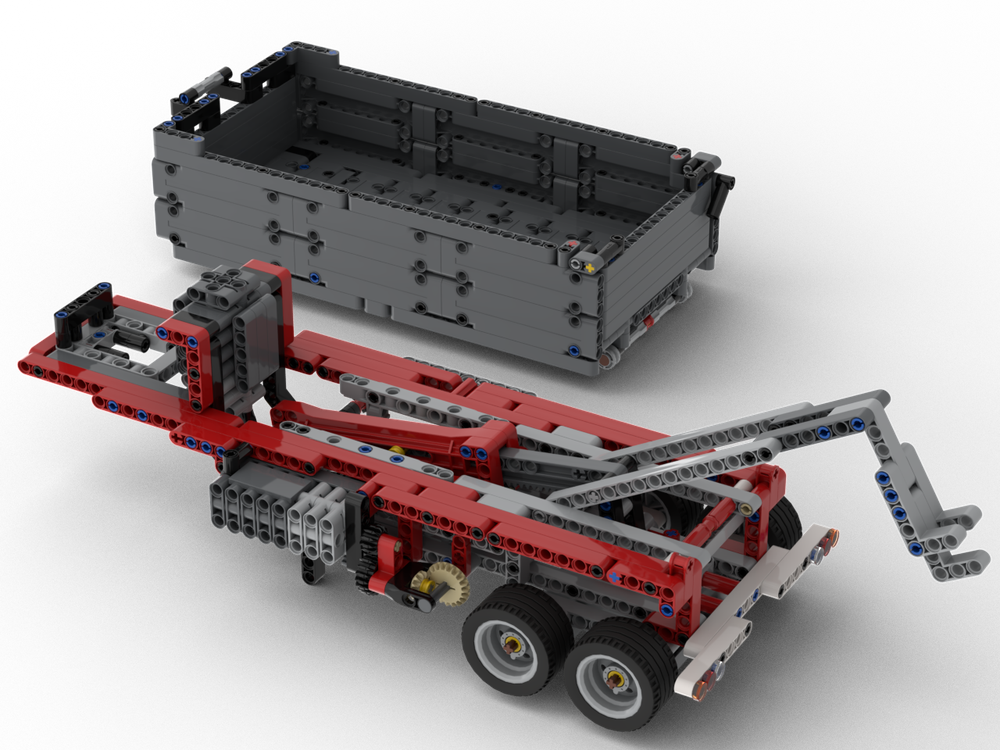 MOC Hooklift Semi-Trailer (42098 C-Model) with optional Control Plus / PoweredUp Functions by time-hh | - LEGO