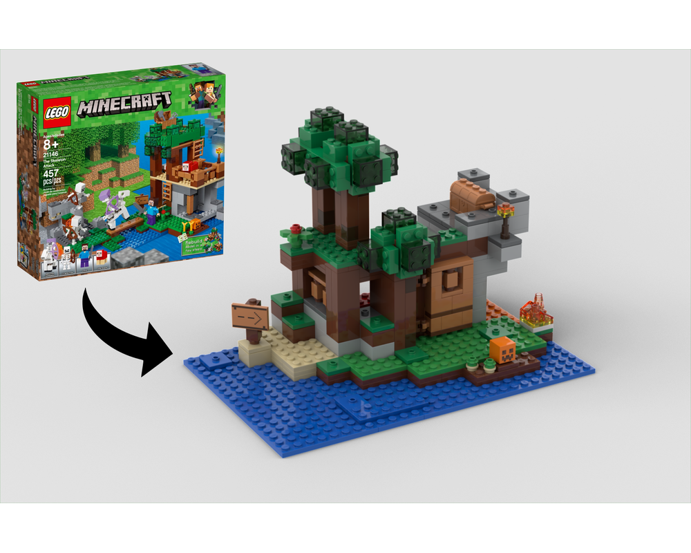 Lego Moc Minecraft Base With Custom Door By Sebbl Rebrickable Build With Lego