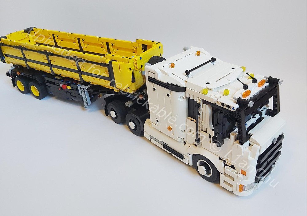 LEGO MOC Control Remote Controlled Semi Truck White Powered Up by l1anchu Rebrickable Build with LEGO