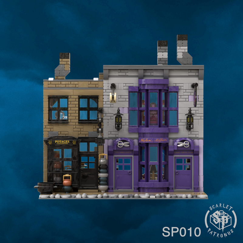 Sukkerrør Merchandiser musikkens LEGO MOC Madam Malkin's Robes for All Occasions and Potage's Cauldron Shop  - SP010 by ScarletPatronus | Rebrickable - Build with LEGO