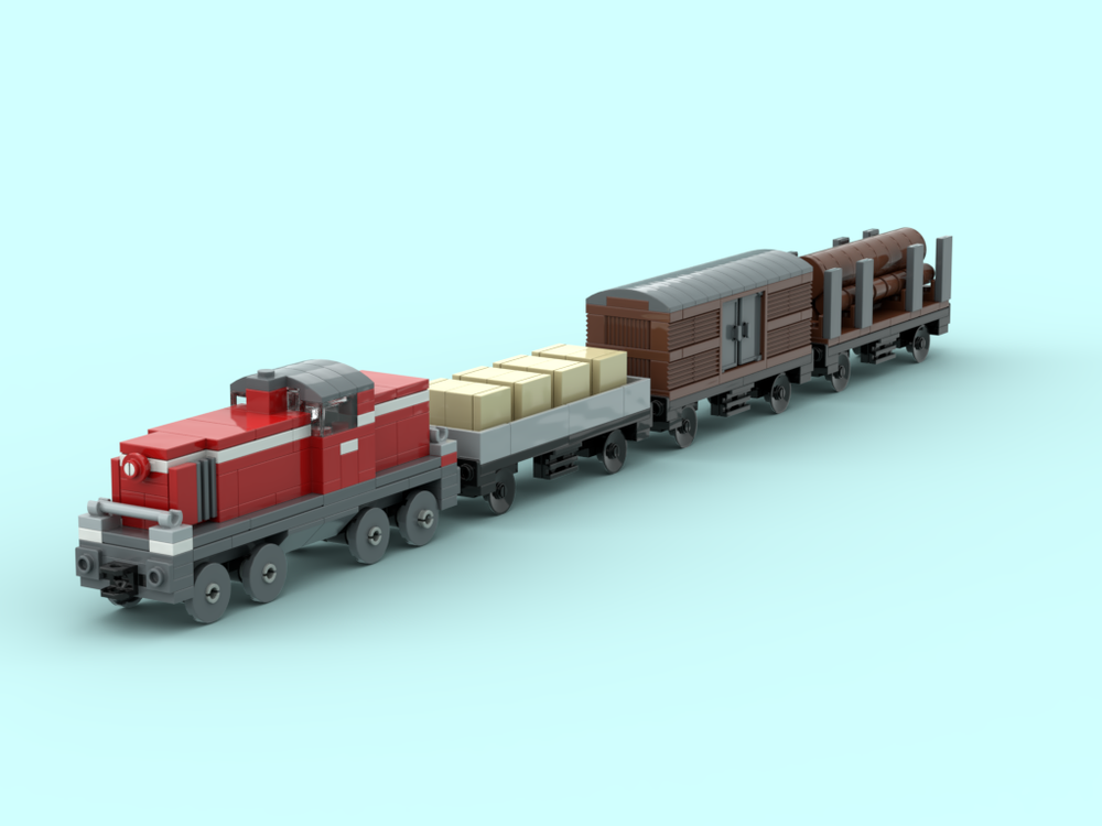LEGO 4 Wide DB V90/100 Freight Train by Rebrickable - with LEGO
