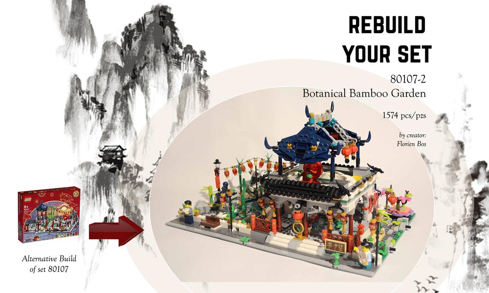 LEGO MOC 80107-2 Botanical Bamboo Garden / Rebuild Your Set by