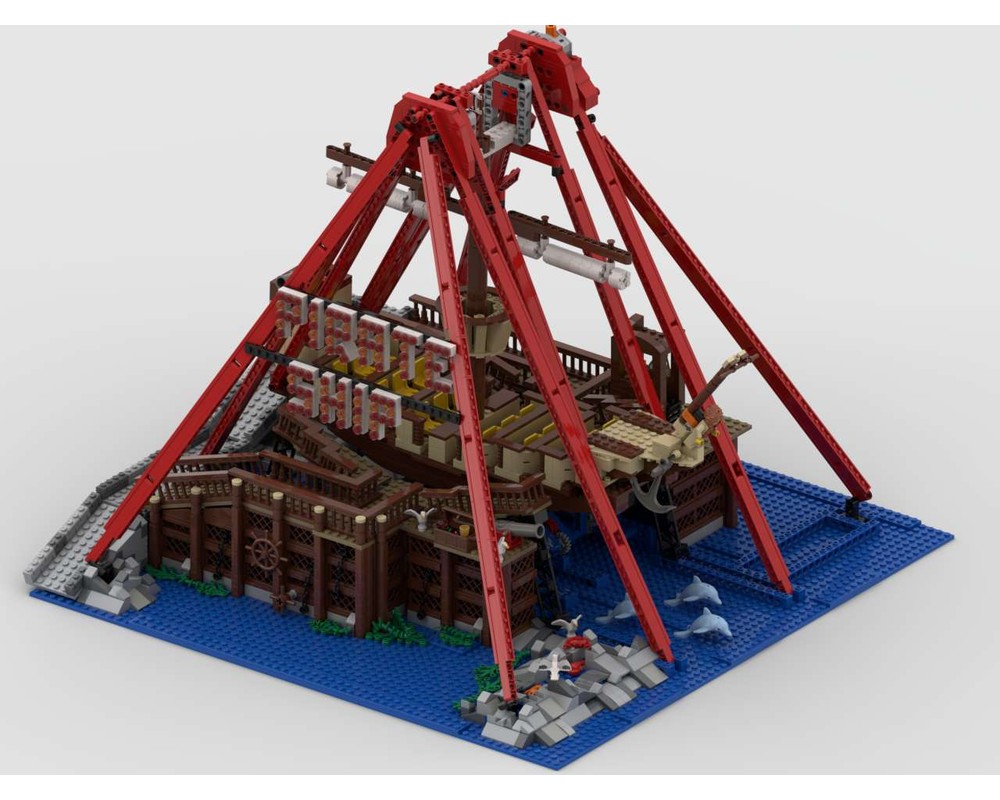 LEGO MOC Theme Park Pirate Ship ride by Gdale Rebrickable Build
