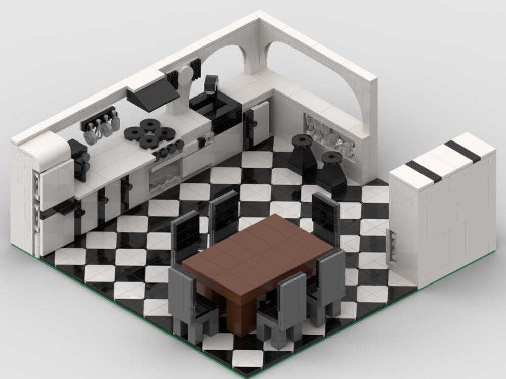 lego minifigure moc kitchen table