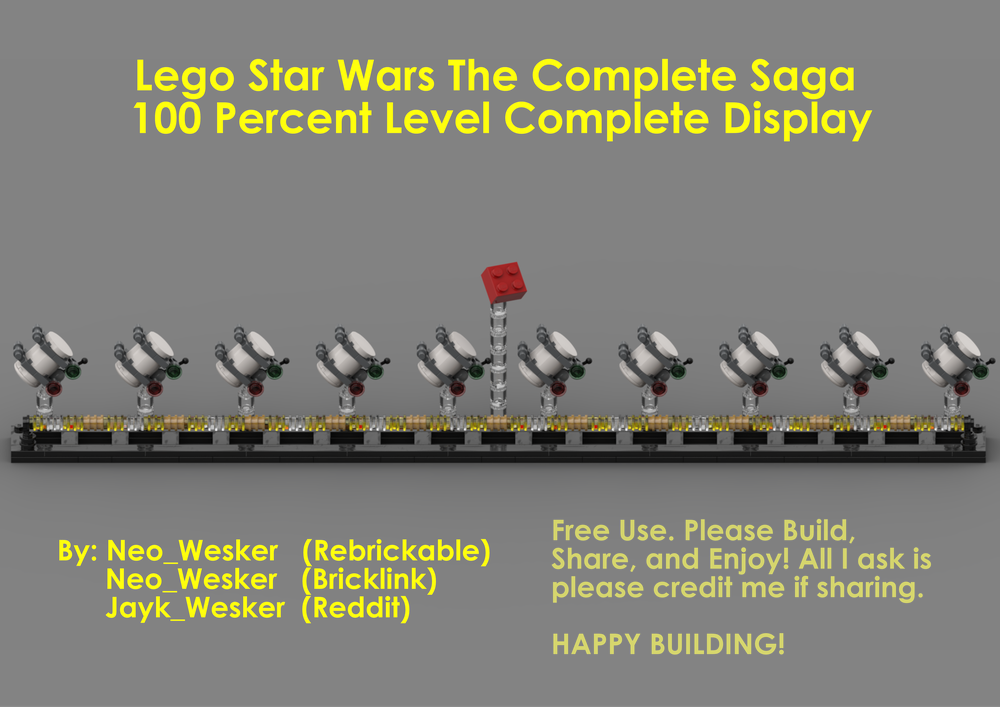 humor Kælder afbalanceret LEGO MOC Lego Star Wars The Complete Saga 100 Percent Level Complete  Display by Neo_Wesker | Rebrickable - Build with LEGO
