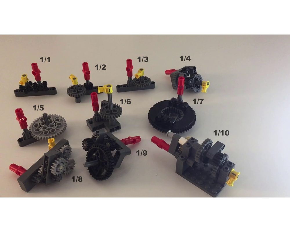 LEGO MOC Every Gear Reduction from 1/1 to 1/10 by noggels Rebrickable