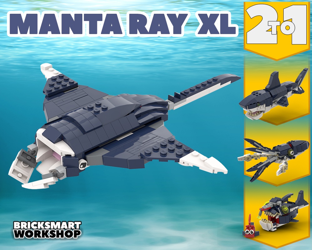 LEGO MOC Manta Ray XL 31088 2 to 1 by bricksmartworkshop | Rebrickable