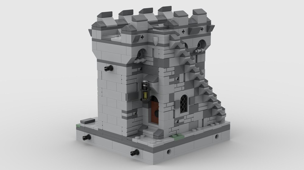 MOC Mini-Medieval-Modulars 25 - "Wall with Steps" by mocscout | Rebrickable - with LEGO